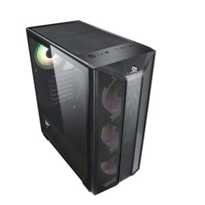 Case X-lion H2-510 Tempered  Glass Side Panel + 3 12cm Fans Usb2.0*2 + Usb3.0*1 + Hd Audio