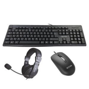 Teclado Mouse Y Headset Nova USB Kb5982u0002c