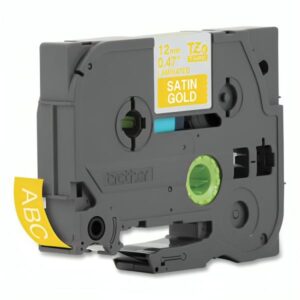 Cinta Brother Tzemq835 Blanco Sobre Dorado De 12mm Para P-touch 5m