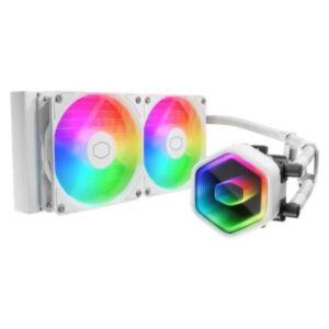 Enfriamiento Liquido RGB Cooler Master Masterliquid 240 Core Ii White Lga1851/am5 2x120mm Sleeve Mlw-d24m-a18pa-rw
