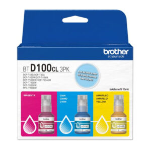 Kit De Tinta 3 Recargas Brother Btd100cl3pkmex Inkbenefit Cian / Magenta / Amarillo