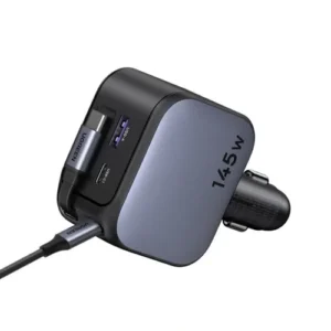 Cargador De Carro Ugreen Ec604 RetrÁctil 2x USB-c + USB-a 55910b