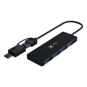 HUB USB-A+ TIPO C, XTECH XTC-390, 4 PUERTOS USB 3.0