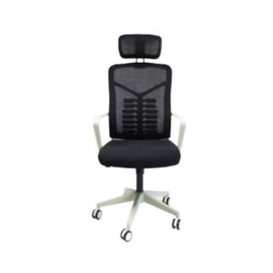 SILLA EJECUTIVA R-ALTO MALLA PESO MAX 330LB FERRINI NEGRO BASE BLANCO CLASE 3