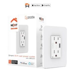 TOMACORRIENTE INTELIGENTE DE PARED CON PUERTO USB Y CONEXION WIFI , NEXXT NHE-W100