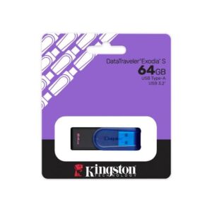 MEMORIA USB KINGSTON 64GB EXODIA S, KC-U3C64-7TB, AZUL