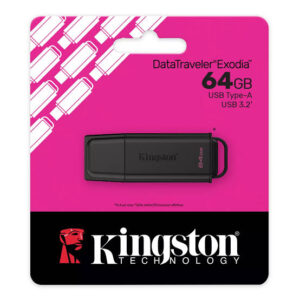 MEMORIA USB KINGSTON 64GB EXODIA S, DTXG2/64GB, NEGRA