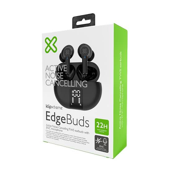 AURICULAR KLIP EDGE BUDS KTE755BK 22Hrs RUNTIME ANC NEGRO - Imagen 2