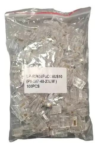 CONECTOR RJ45 CAT5 PASS THROUGH PASANTES (100 unidades) - Imagen 4