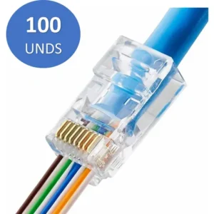 CONECTOR RJ45 CAT6 MM6-21-100K PASS THROUGH PASANTES (100 UNIDADES)
